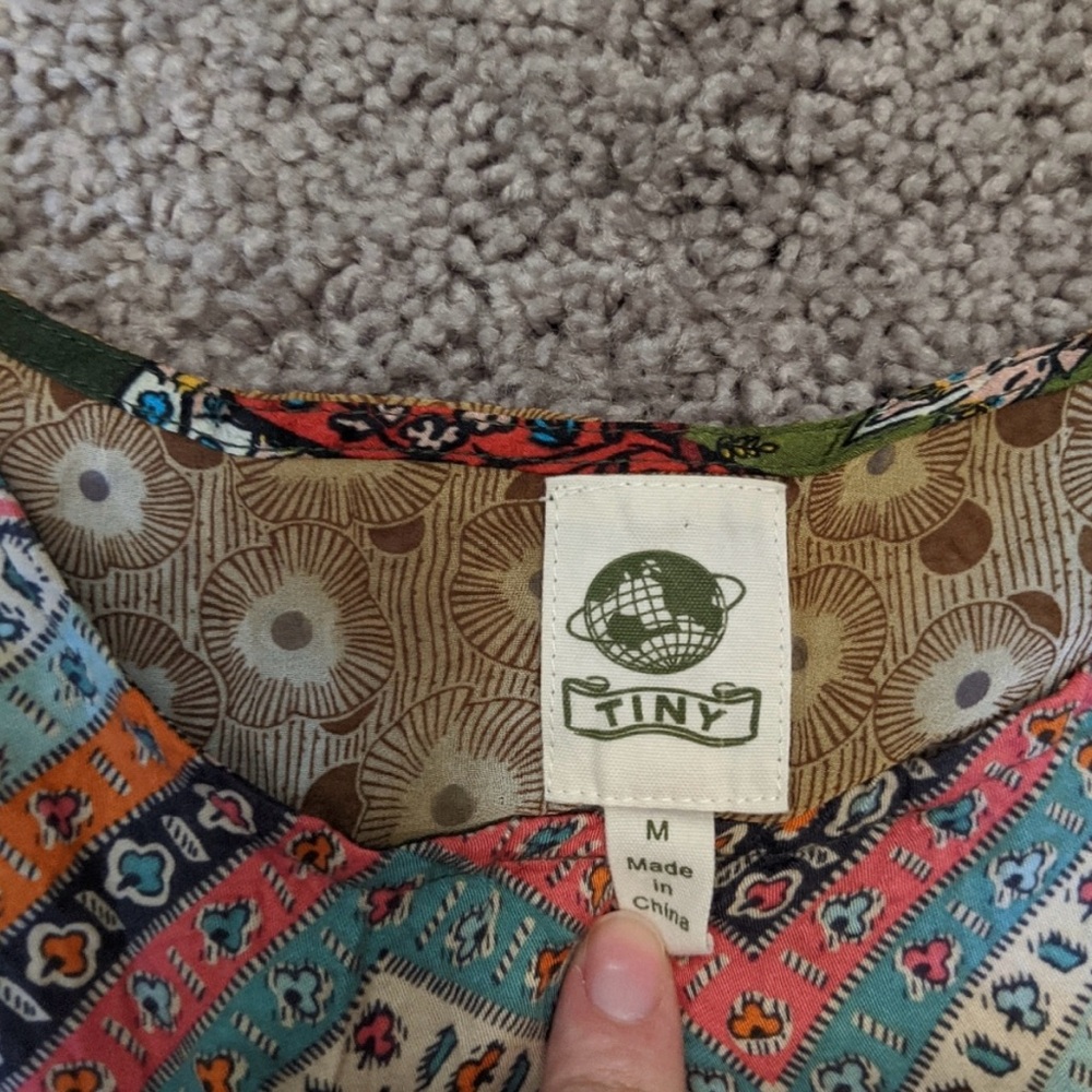 Anthro Tiny Patchwork Patterned Tunic Dress M - image 3